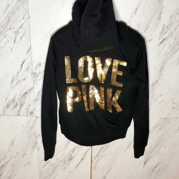 PINK Victoria's Secret Tops - 😍 VS PINK Zip Up Hoodie w/ Sequin Detail